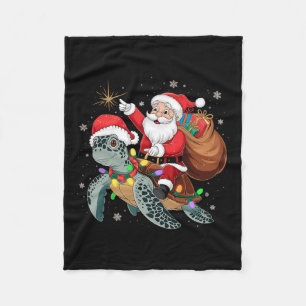 Cobertor De Velo Tartaruga Engraçada Papais noeis de Natal Circulan