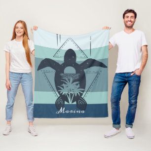 Cobertor De Velo Tartaruga Geométrica Moderna Personalizada