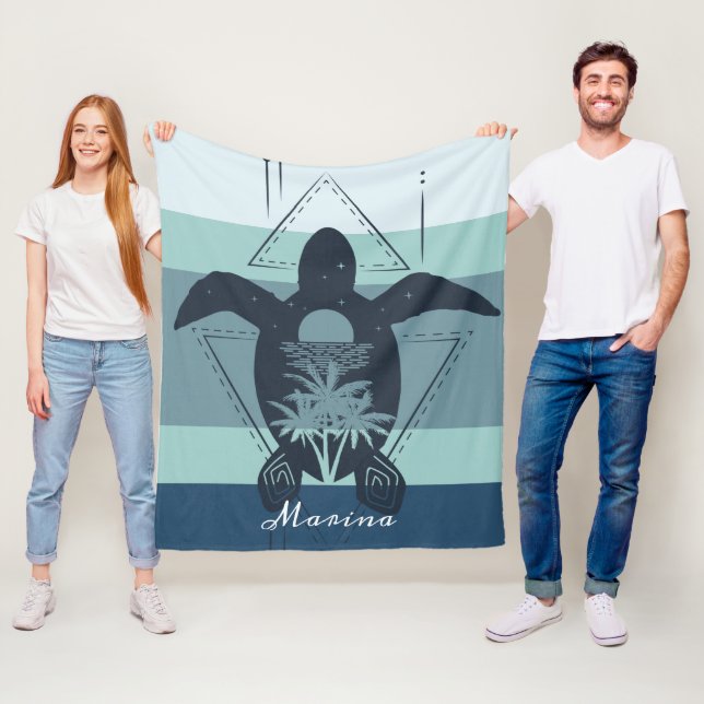 Cobertor De Velo Tartaruga Geométrica Moderna Personalizada (In Situ)