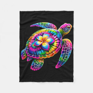 Cobertor De Velo Tartaruga Marinha Havaiana Tie-dye Férias no Havaí