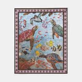 Cobertor De Velo Tartarugas Com Animais Do Oceano