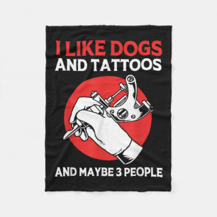 Cobertor De Velo Tatuador Tatuado Tinta Eu Gosto De Cães E Tatuagen