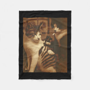 Cobertor De Velo Tatuagem Engraçada Memória De Gato Humor De Gatinh