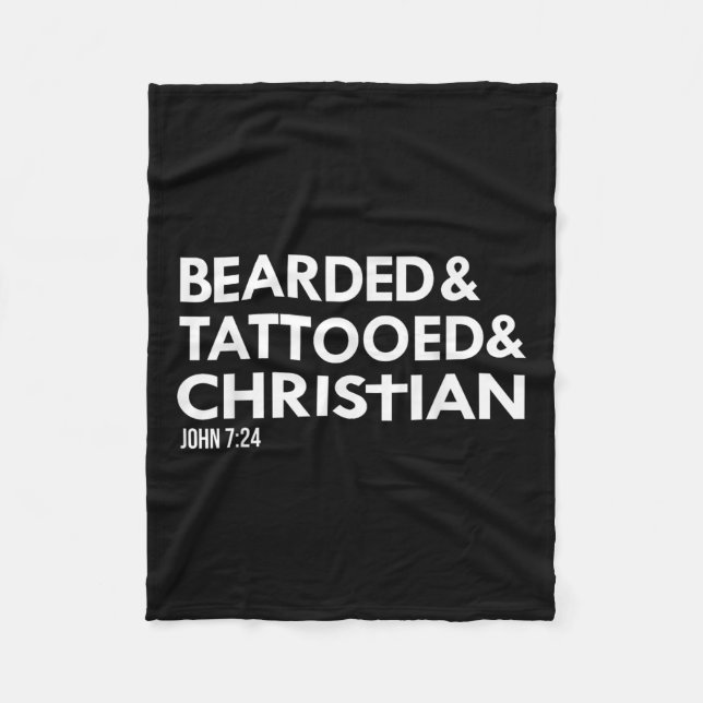 Cobertor De Velo Tatuagens De Barba Engraçada Cristã (Frente)