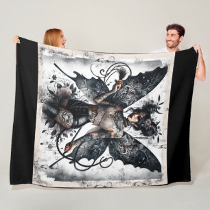 Cobertor De Velo Tatuagens de fadas góticas asiáticas de beleza som