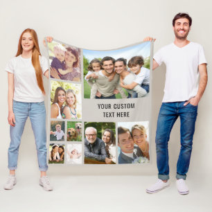 Cobertor De Velo Taupe de Colagem de Fotos Personalizada