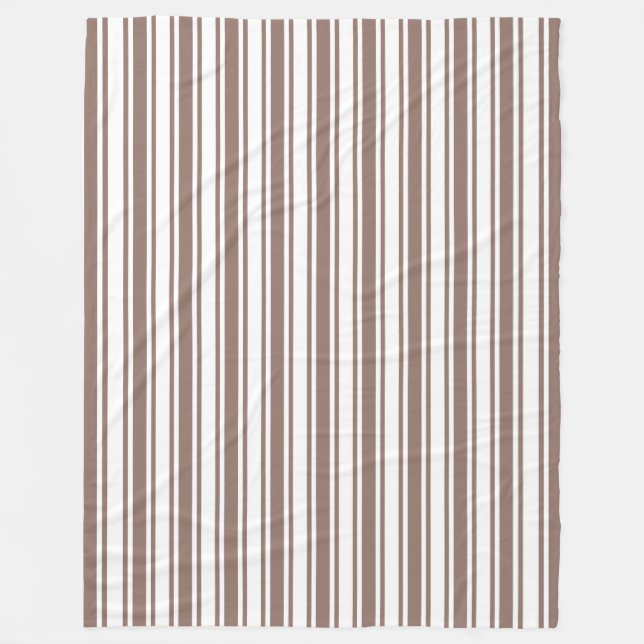 Cobertor De Velo Taupe - listras de doces brancas e castanhas (Frente)