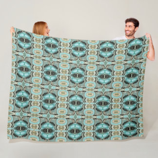 Cobertor De Velo Taupe Teal Aqua Turquoise Hip Bohemian Bali Art