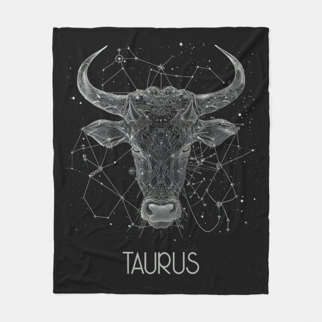 Cobertor De Velo Taurus Zodiac Constelação Fleece Blanket (Frente)