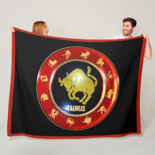 Cobertor De Velo Taurus Zodiac - Sinal de Astrologia Fleece Blanket