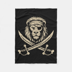 Cobertor De Velo Taxa De Vintagem Leão E Crossbones Safari Animal
