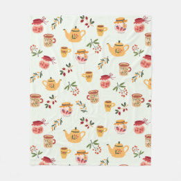 Cobertor De Velo Tea Time Seamless Pattern Baby