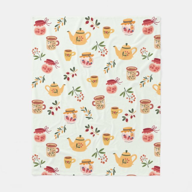 Cobertor De Velo Tea Time Seamless Pattern Baby (Frente)