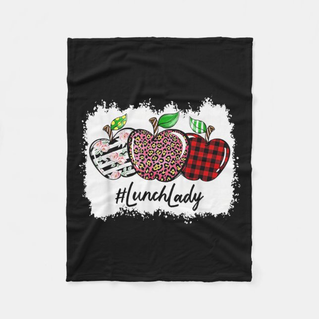 Cobertor De Velo Teach Love Insre Lunch Lady Leopard Red Plain  (Frente)