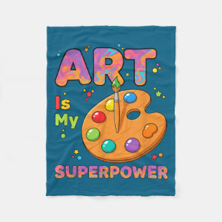 Cobertor De Velo Teacher - Art Is My Superwer Art Teacher Drawing P