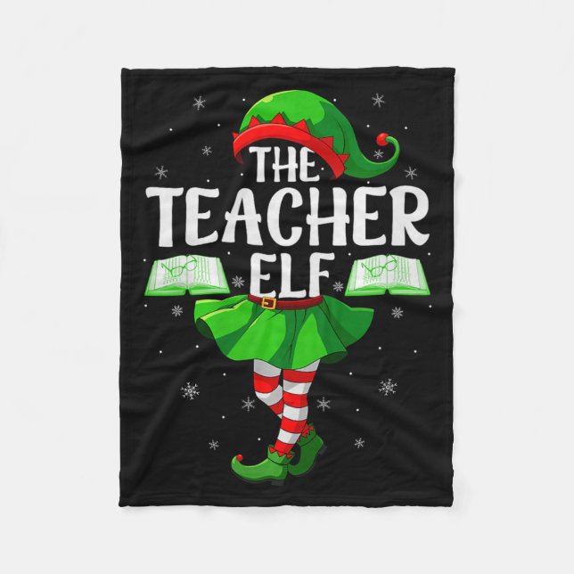 Cobertor De Velo Teacher Elf Christmas Girls Women Elf Squad Xmas F (Frente)