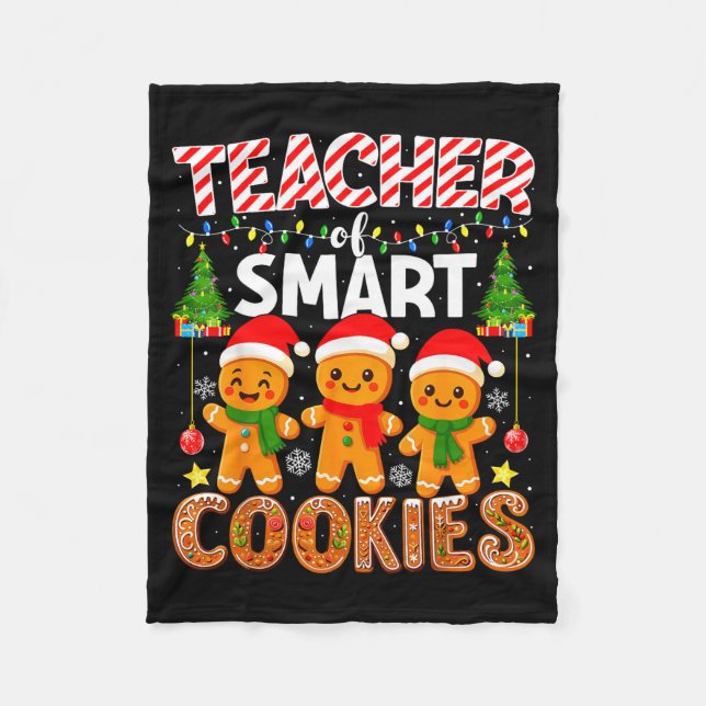 Cobertor De Velo Teacher Of Smart Cookies Funny Gingerbread Teacher (Frente)