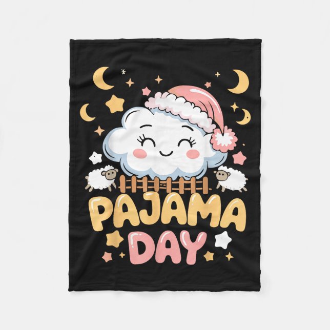 Cobertor De Velo Teacher Pajama Day Shirt, Funny Cloud Sleever Scho (Frente)