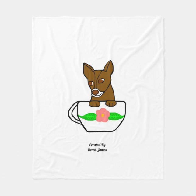 Cobertor De Velo Teacup Chihuahua Medium Fleece Blanket (Frente)