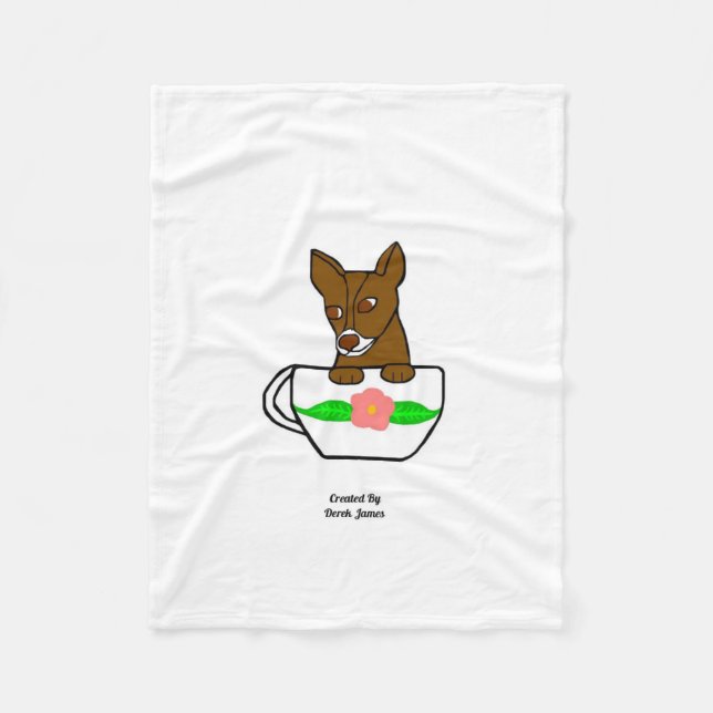 Cobertor De Velo Teacup Chihuahua Small Fleece Blanket (Frente)