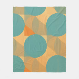 Cobertor De Velo Teal, Bege e Laranja em Padrão de Estilo Retro