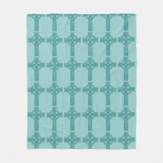 Cobertor De Velo Teal Celtic Cross Blanket