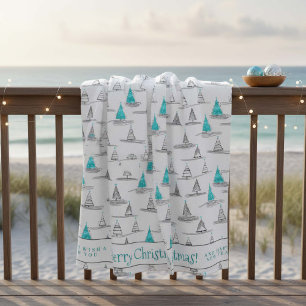 Cobertor De Velo Teal Christmas Tree Pattern#5 ID1009