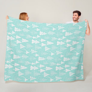 Cobertor De Velo Teal Christmas Tree Pattern#6 ID1009