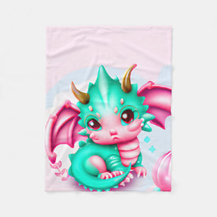 Cobertor De Velo Teal e Dragão Bebê Rosa-Rosa-Cons