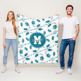 Cobertor De Velo Teal feminino O campo de futebol é meu lugar feliz