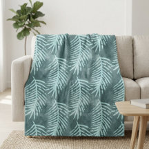 Teal Green Watercolor Tropical Leaf