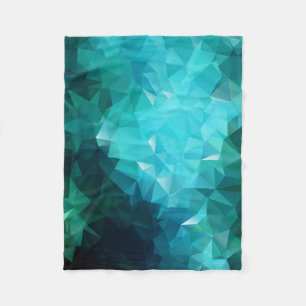 Cobertor De Velo Teal Low-Poly Triangles Fleece Blanket