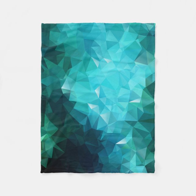 Cobertor De Velo Teal Low-Poly Triangles Fleece Blanket (Frente)