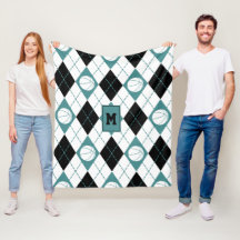 teal negro branco basquete temático argyle