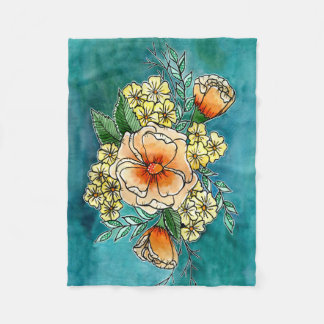 Cobertor De Velo Teal & Peach Floral