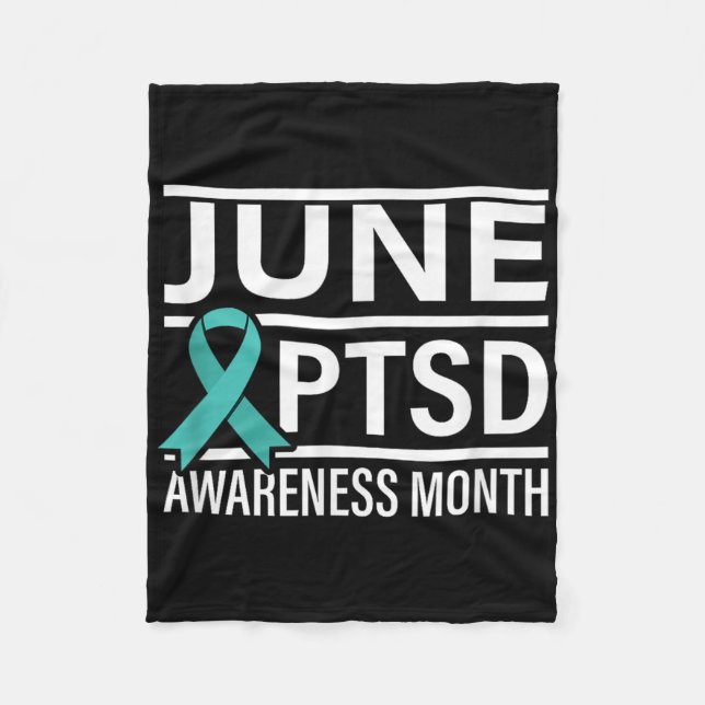 Cobertor De Velo Teal Ribbon June Ptsd Awarness Mês (Frente)