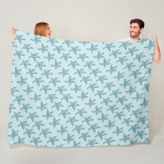 Cobertor De Velo Teal Starfish Fleece Blanket