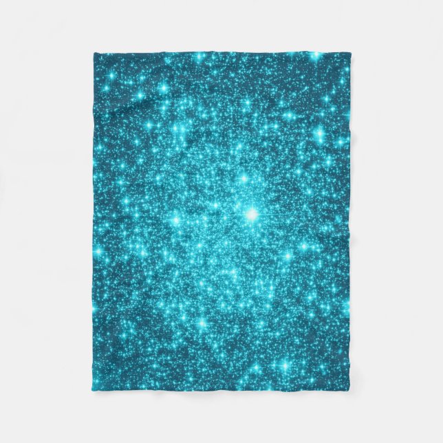 Cobertor De Velo Teal Stars Fleece Blanket (Frente)