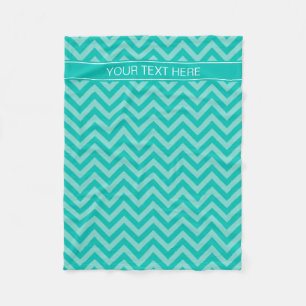 Cobertor De Velo Teal Turquoise LG Chevron Nome Teal Monograma