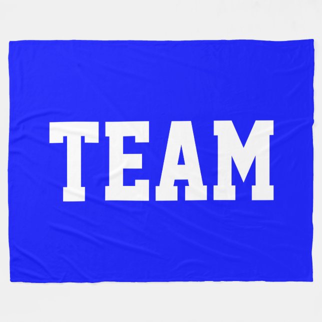 Cobertor De Velo TEAM Bold Branco Texto Atlético Em Azul Real Brilh (Frente (Horizontal))