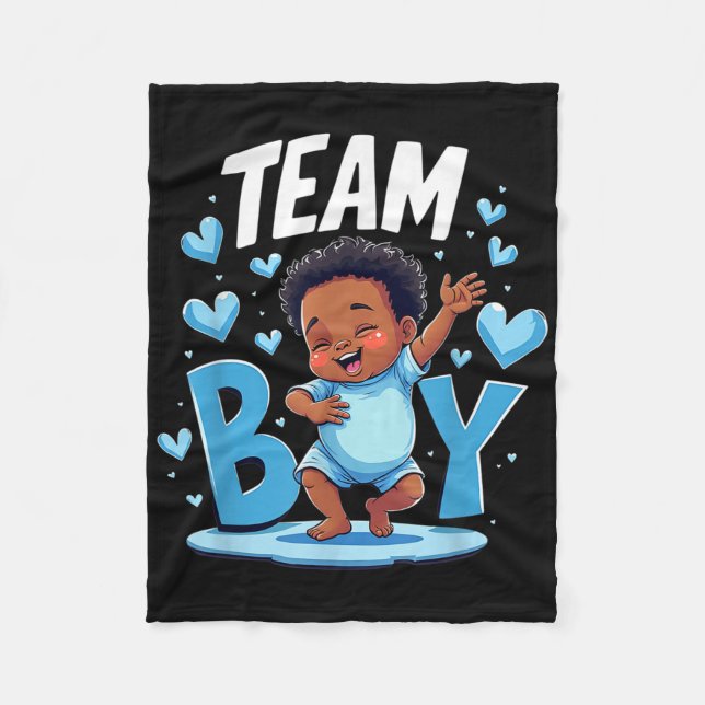Cobertor De Velo Team Boy Design Gender Reveal New Baby Boy  (Frente)