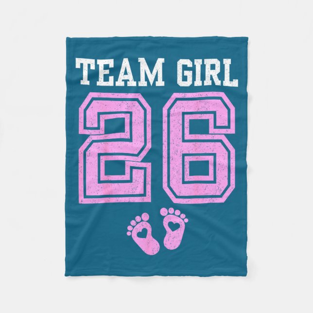 Cobertor De Velo Team Girl 2026 Gender Reveal Party Baby Announceme (Frente)