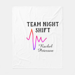 Cobertor De Velo Team night shift nurse doctor medical name heart l