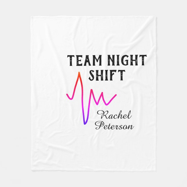 Cobertor De Velo Team night shift nurse doctor medical name heart l (Frente)