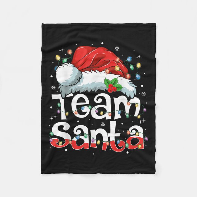Cobertor De Velo Team Santa Claus Christmas Family Matching Pajama  (Frente)