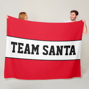 Cobertor De Velo TEAM SANTA Esportivo Texto Vermelho Brilhante List
