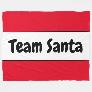 Cobertor De Velo TEAM SANTA Festivo Listras Brancas Vermelhas Retro