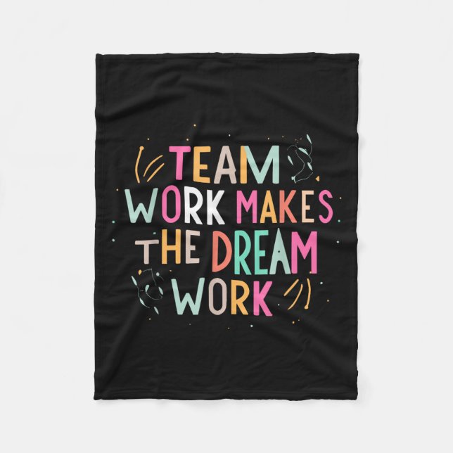 Cobertor De Velo Team Work Makes The Dream Work, Motivational Srts  (Frente)