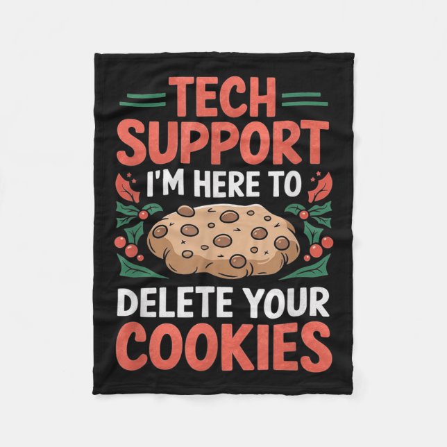 Cobertor De Velo Tech Suprt Christmas Helpdesk Computer Geek Cookie (Frente)