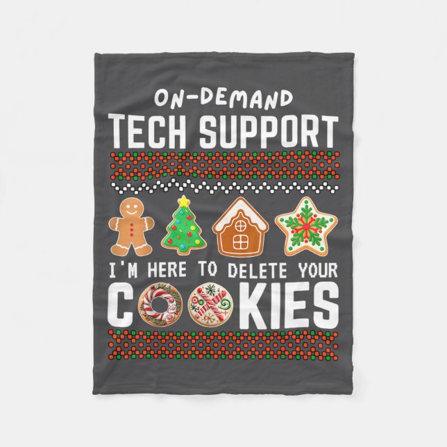 Cobertor De Velo Tech Suprt Delete Cookies Funny Design Christmas P (Frente)